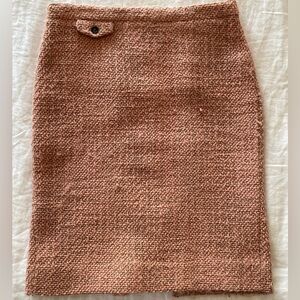 J Crew No.2 Pencil Skirt, Vintage Pink and Gray Tweed Wool Boucle